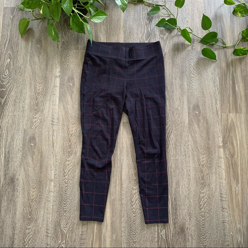 LOFT leggings, navy pattern, size small